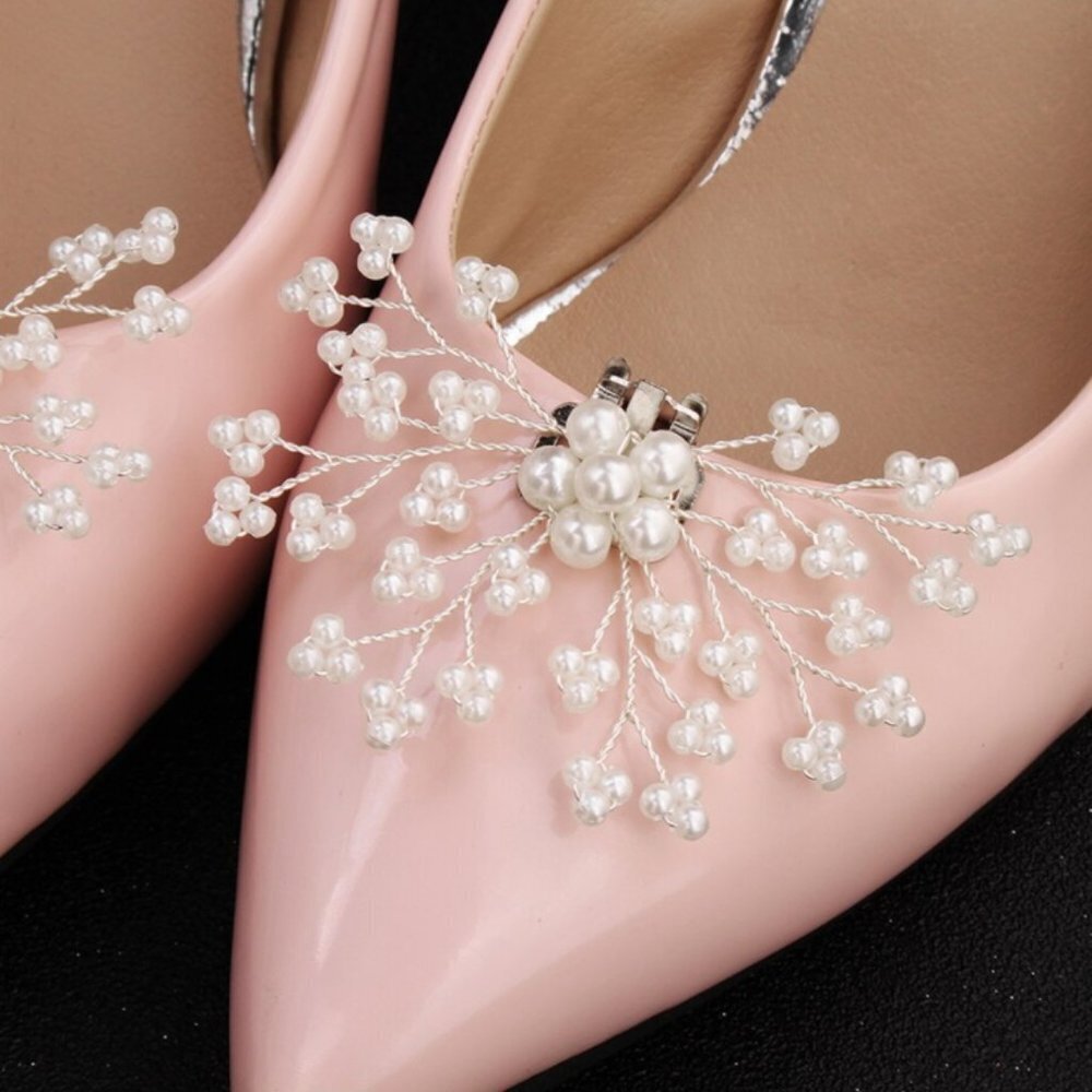 Shoe clips elegance elegant crystal silver tone wedding bridal party new large